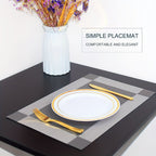 PVC Placemats Set of 6 Heat Resistant Non-Slip Washable Table Mats for Kitchen Dining Table, Easy Clean Vinyl Dinner Mats 11.8x17.7 Inch