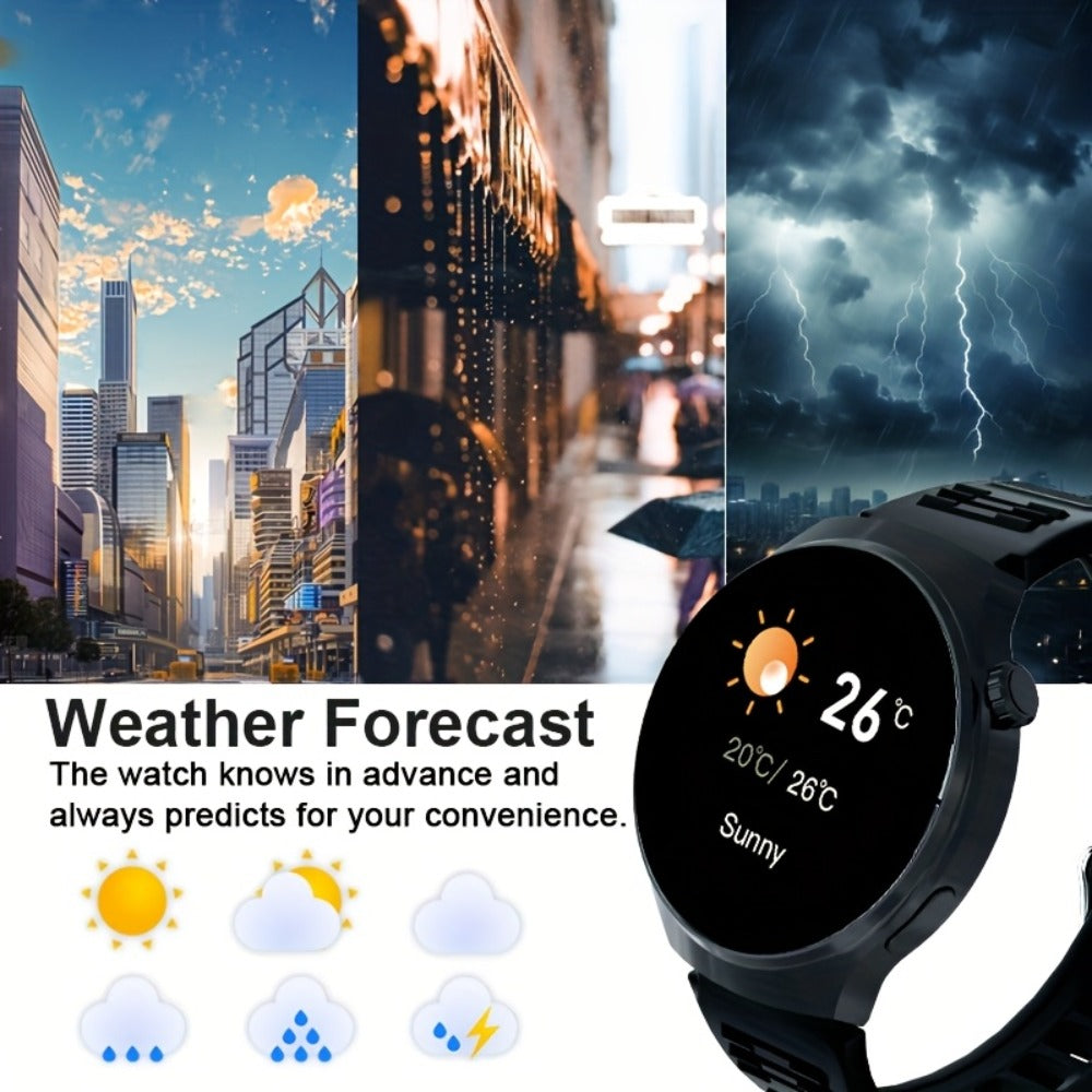 Smartwatch Round 2.01" Extra Large Screen with Wireless Calling, 100+ Sport Modes, Sleep and Heart Rate Readouts, Built-in Games Weather