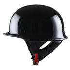 German Style Motorcycle Half Face Helmet – Novelty Skull & Carbon Fiber Design, UV Glossy Finish, Removable Washable Padding