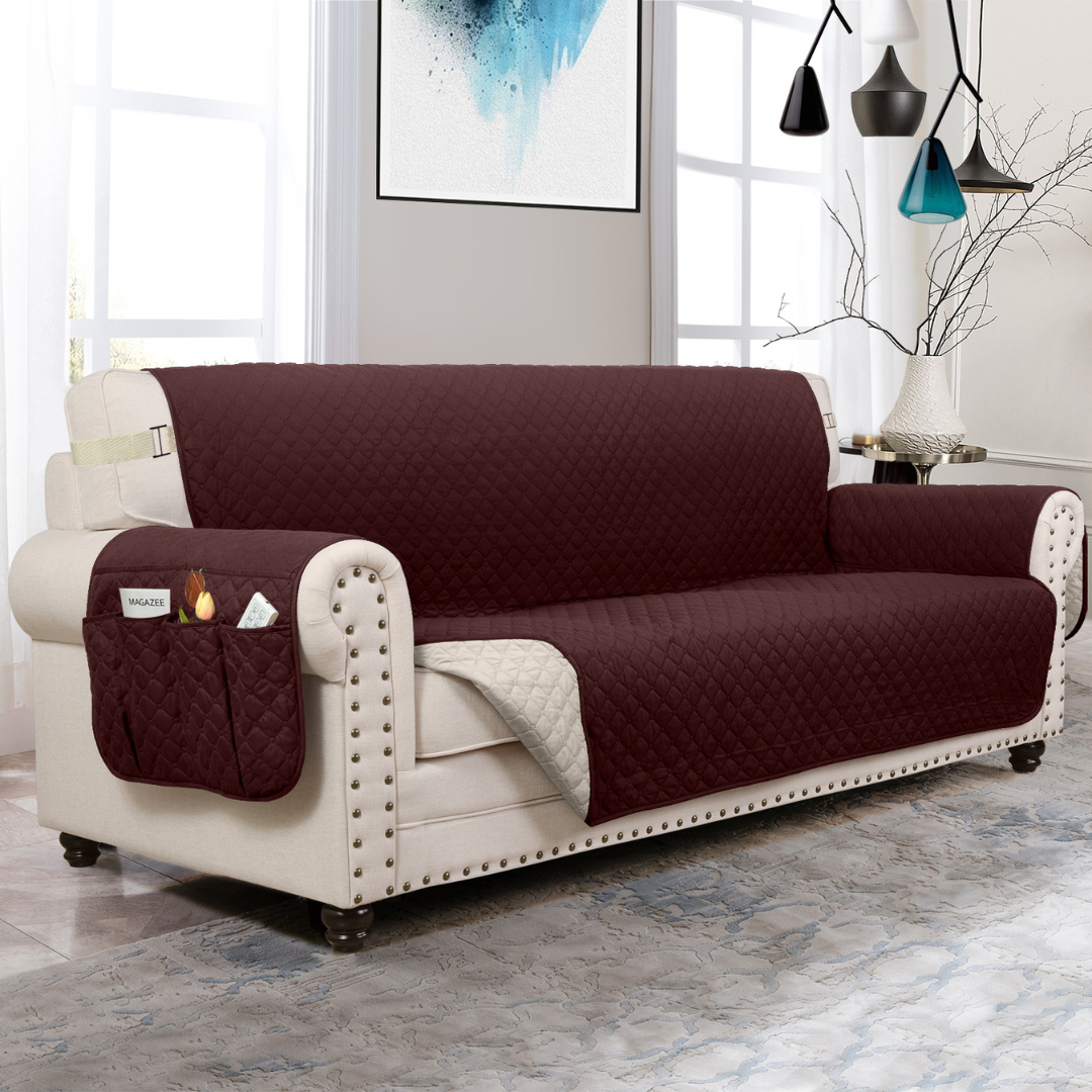 Dog Furniture Protector Cover Brown / Beige / XL Sofa (78 IN X 46 IN X 18 IN)