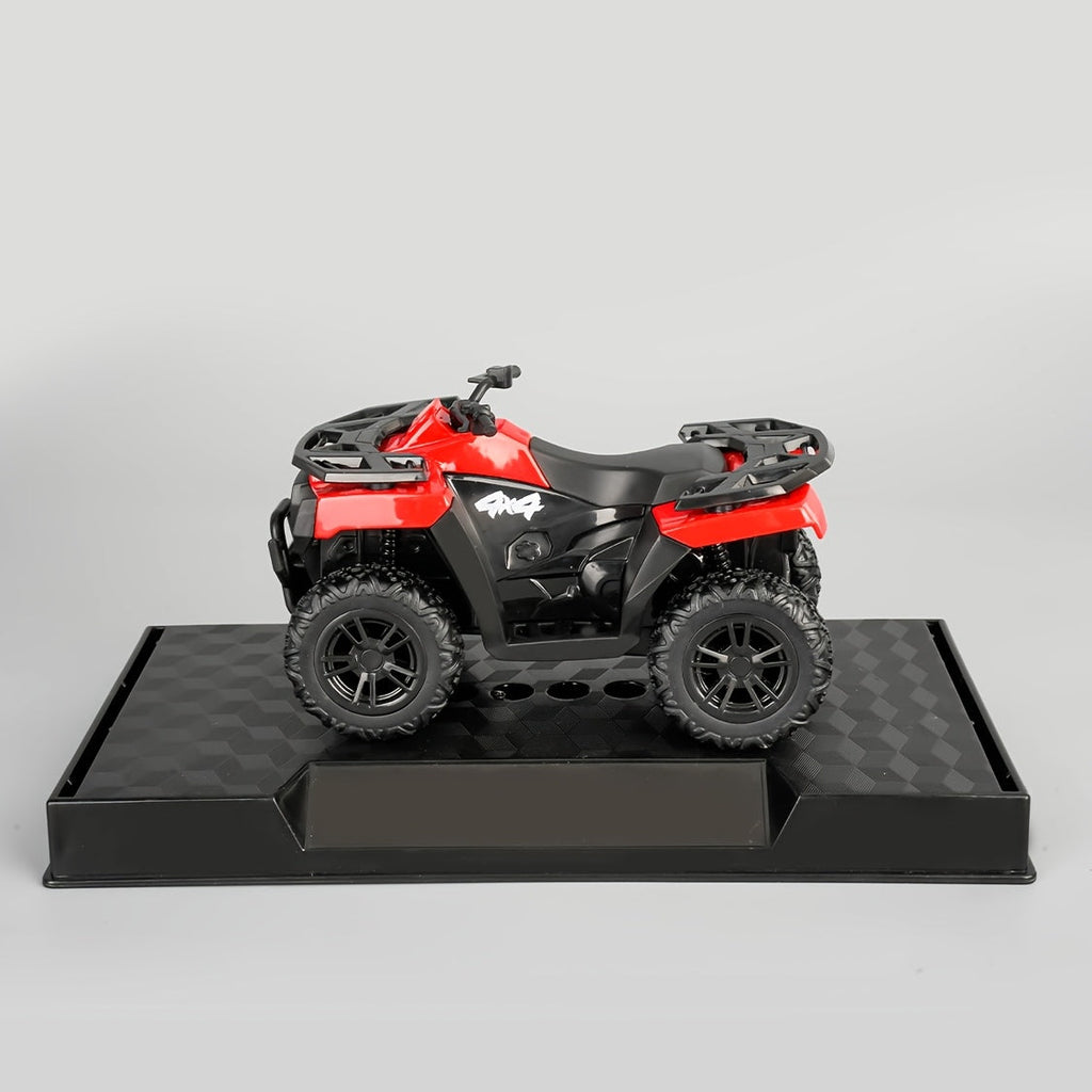 Zinc Alloy ATV Display Model in Red or Blue, 3.8 Inches Long with Plastic Chassis and Rubber Tires