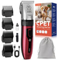 Pet Grooming Clippers Rechargeable with LED Display – Cordless Electric Dog Cat Hair Clipper, Detachable Blades 4 Guide Combs Low Noise
