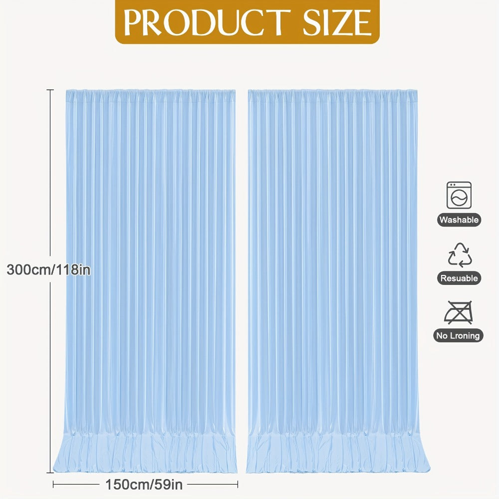 Two-Piece Photography Backdrop Curtain Set, 59 x 118 Inches per Panel, with Rod Pockets and Color Options