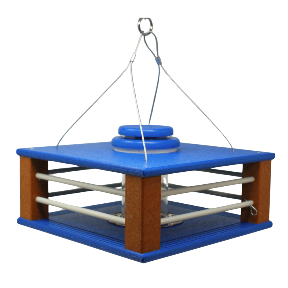 Eastern Bluebird Mealworm Feeder Blue/Cedar