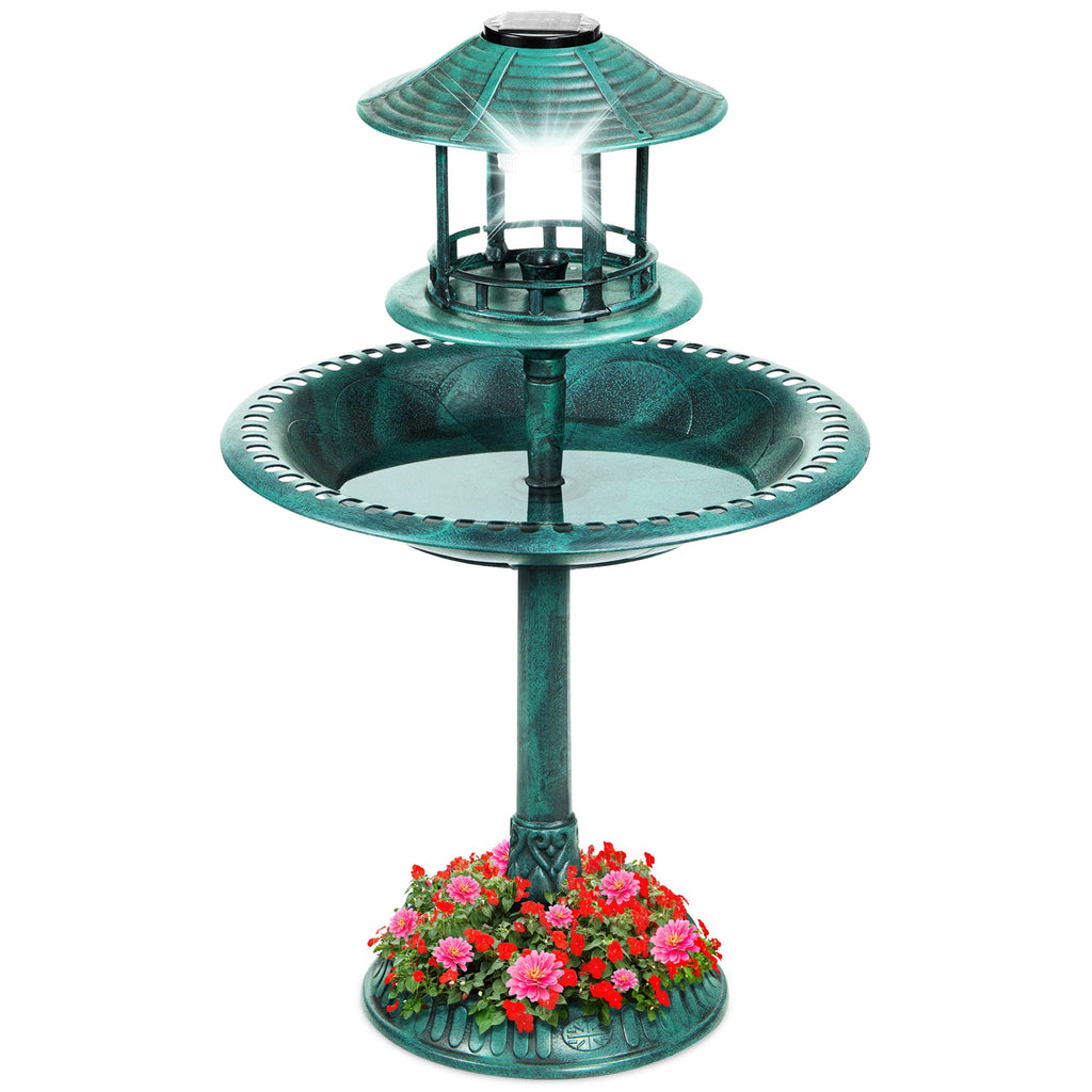 Solar Lighted Pedestal Bird Bath product image 22