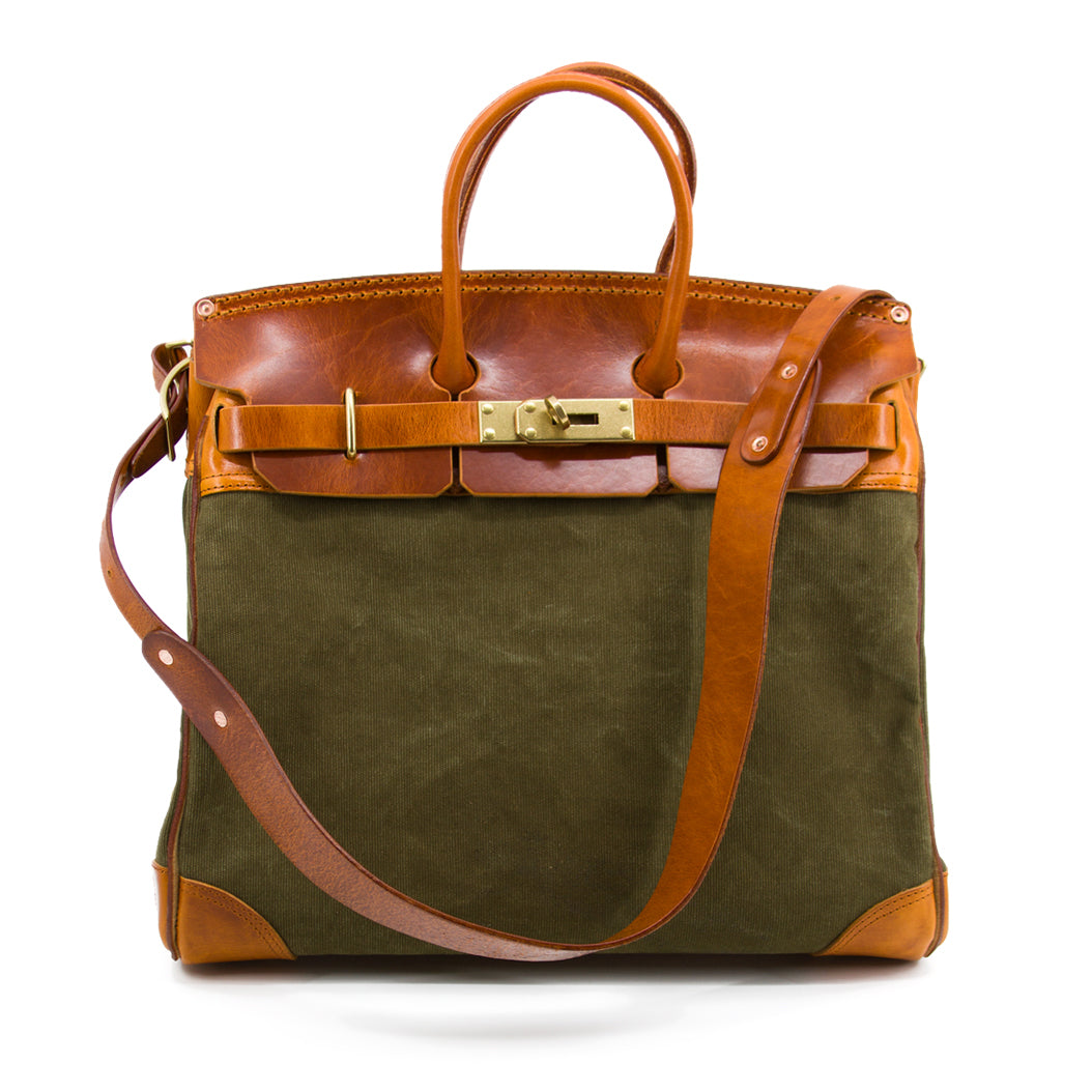 Canvas Tote With Leather Handles,Canvas Bag With Leather,16.5in