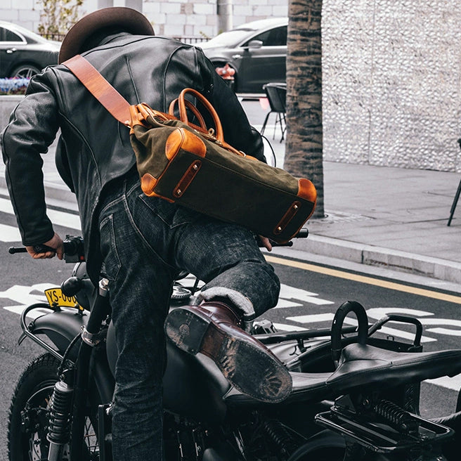 Canvas Tote With Leather Handles,Canvas Bag With Leather,16.5in