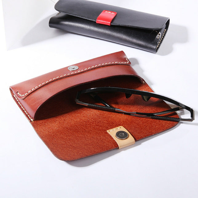 Full Grain Leather Glasses Case - Luxury Eyewear Storage Protector