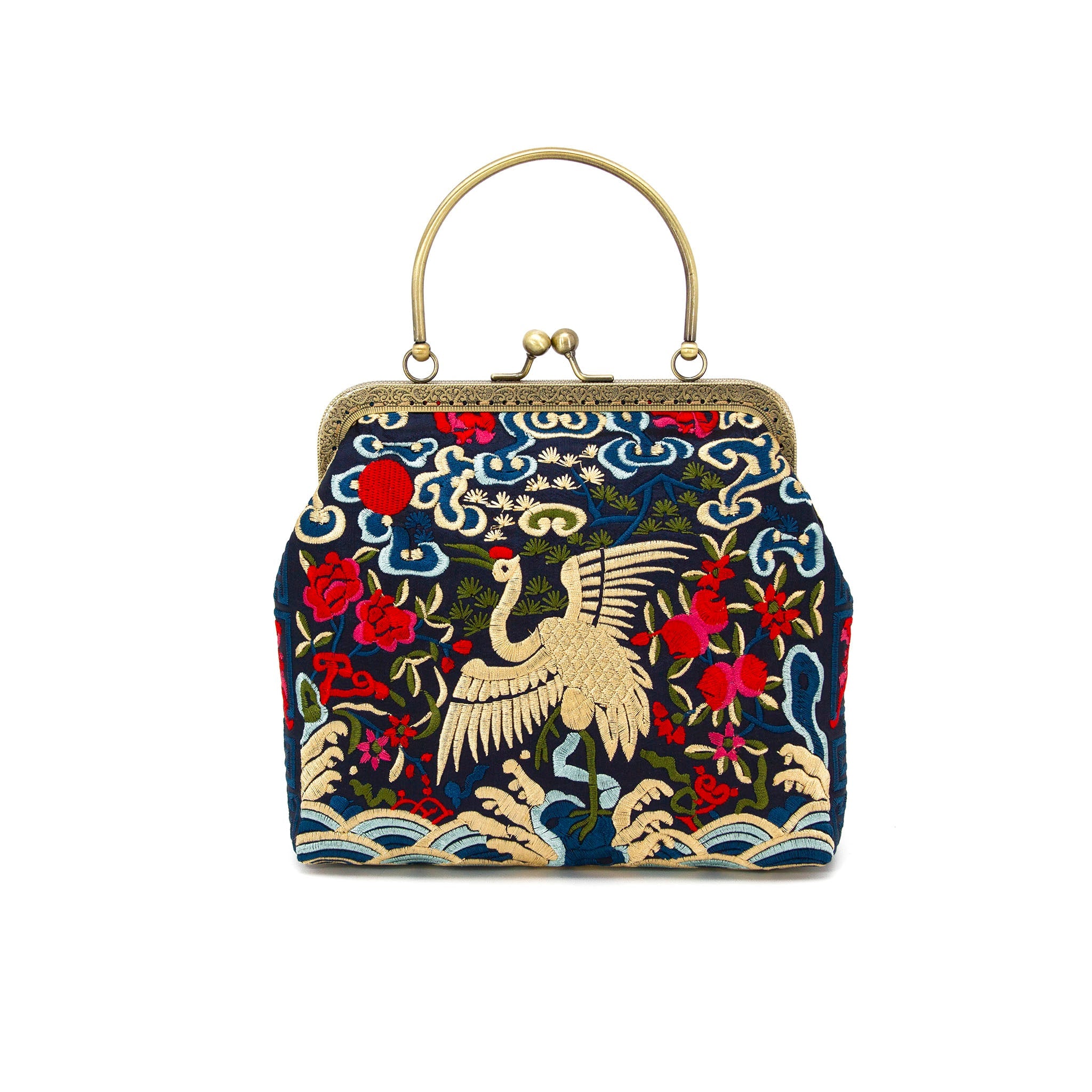 Embroidered Crane Bag,Evening Clutch,Bridal Accessories-i7bags