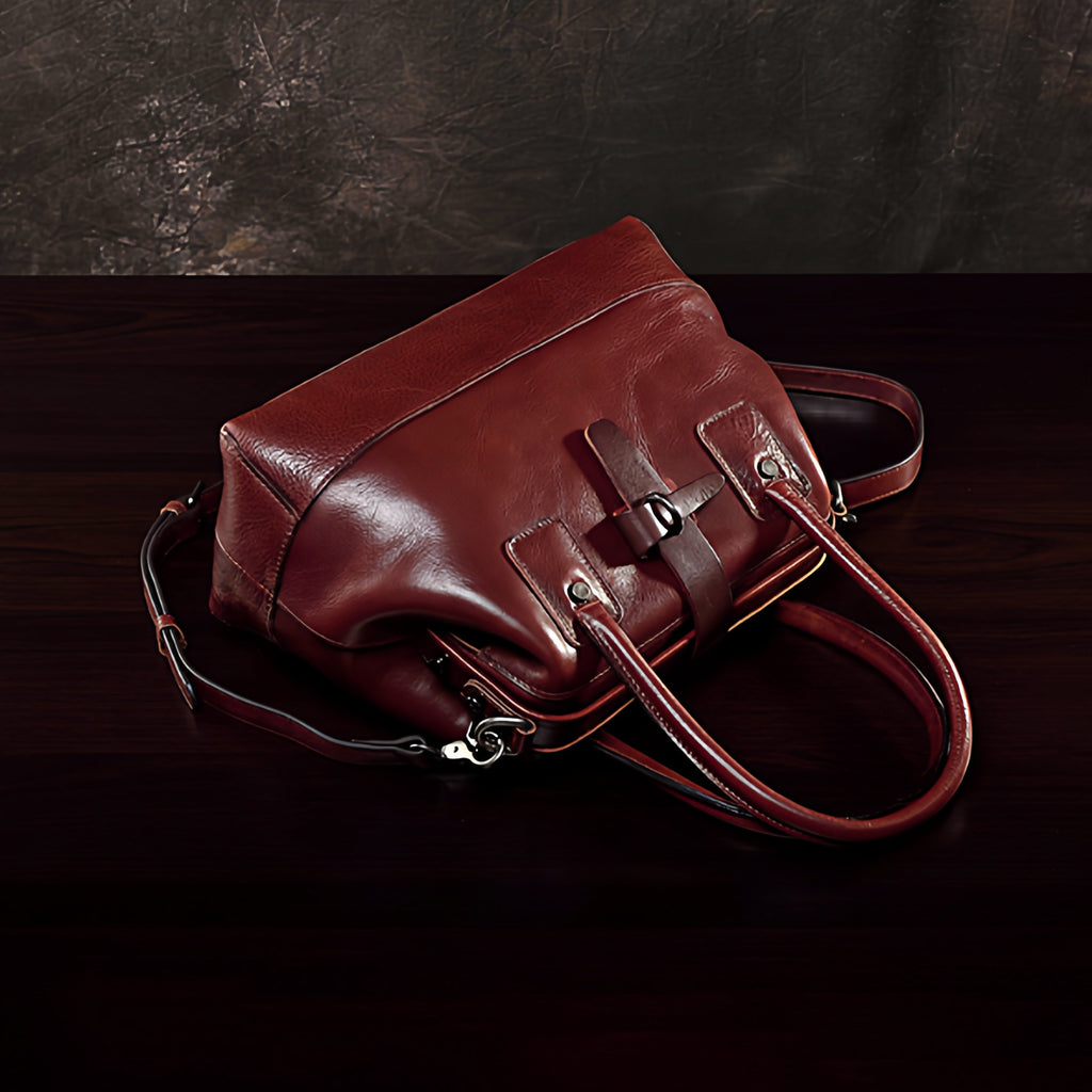 Doctor Bag,Leather Crossbody Bag For Women,Designer Leather Bag,11.8in