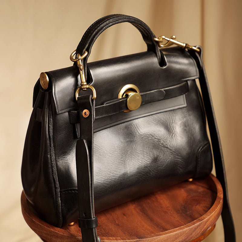 Classic Leather Bag,Leather Crossbody Bag,Italian Leather Bag,10.6in