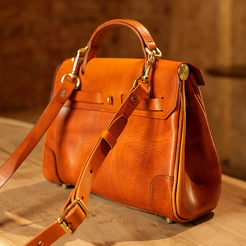Classic Leather Bag,Leather Crossbody Bag,Italian Leather Bag,10.6in