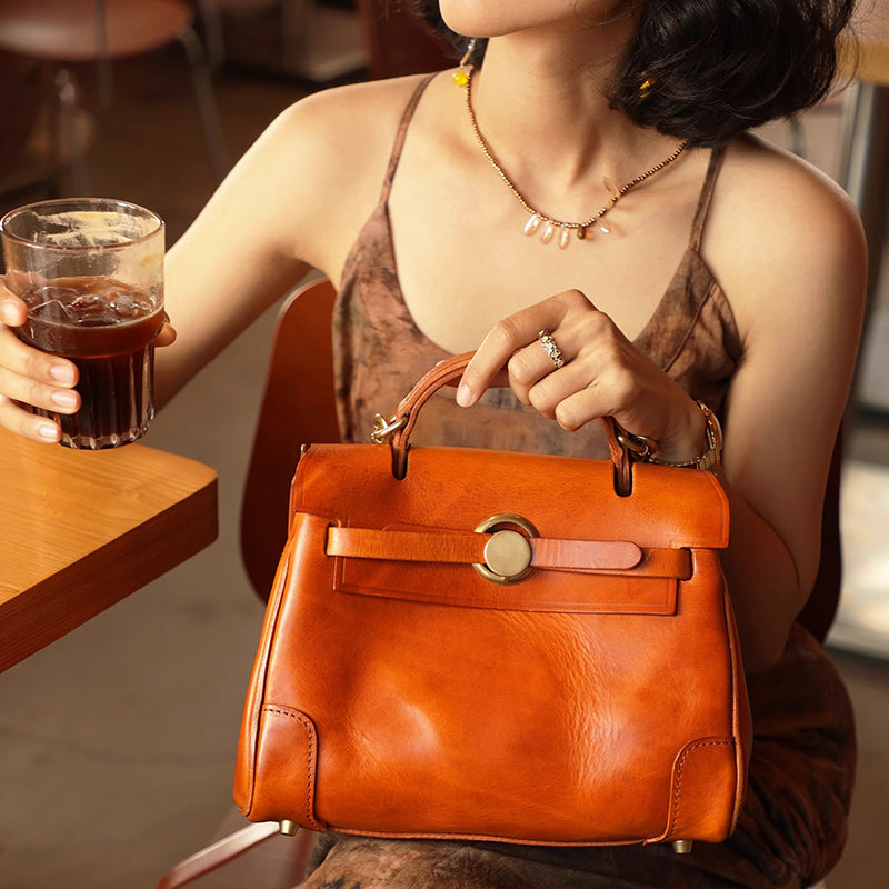 Classic Leather Bag,Leather Crossbody Bag,Italian Leather Bag,10.6in