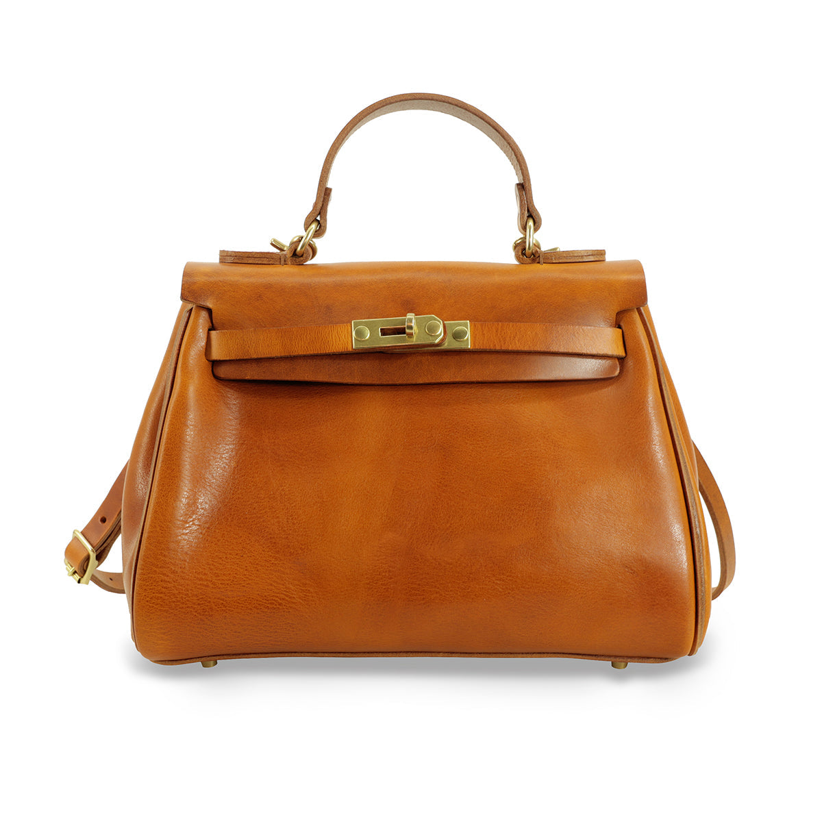 Handmade Italian Leather Tote Bag Women 11.8in Artisan Crossbody Handbag