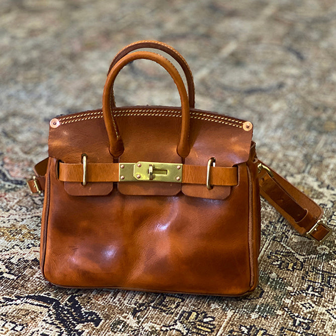 Handcrafted Italian Leather Crossbody Bag Women 10.6in Small Purse