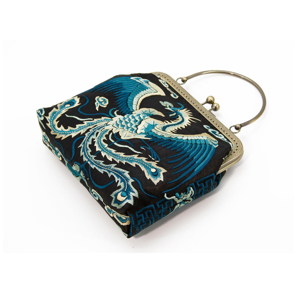 Embroidered Phoenix Evening Bag, Bridal Clutch,Prom Accessories-i7bags