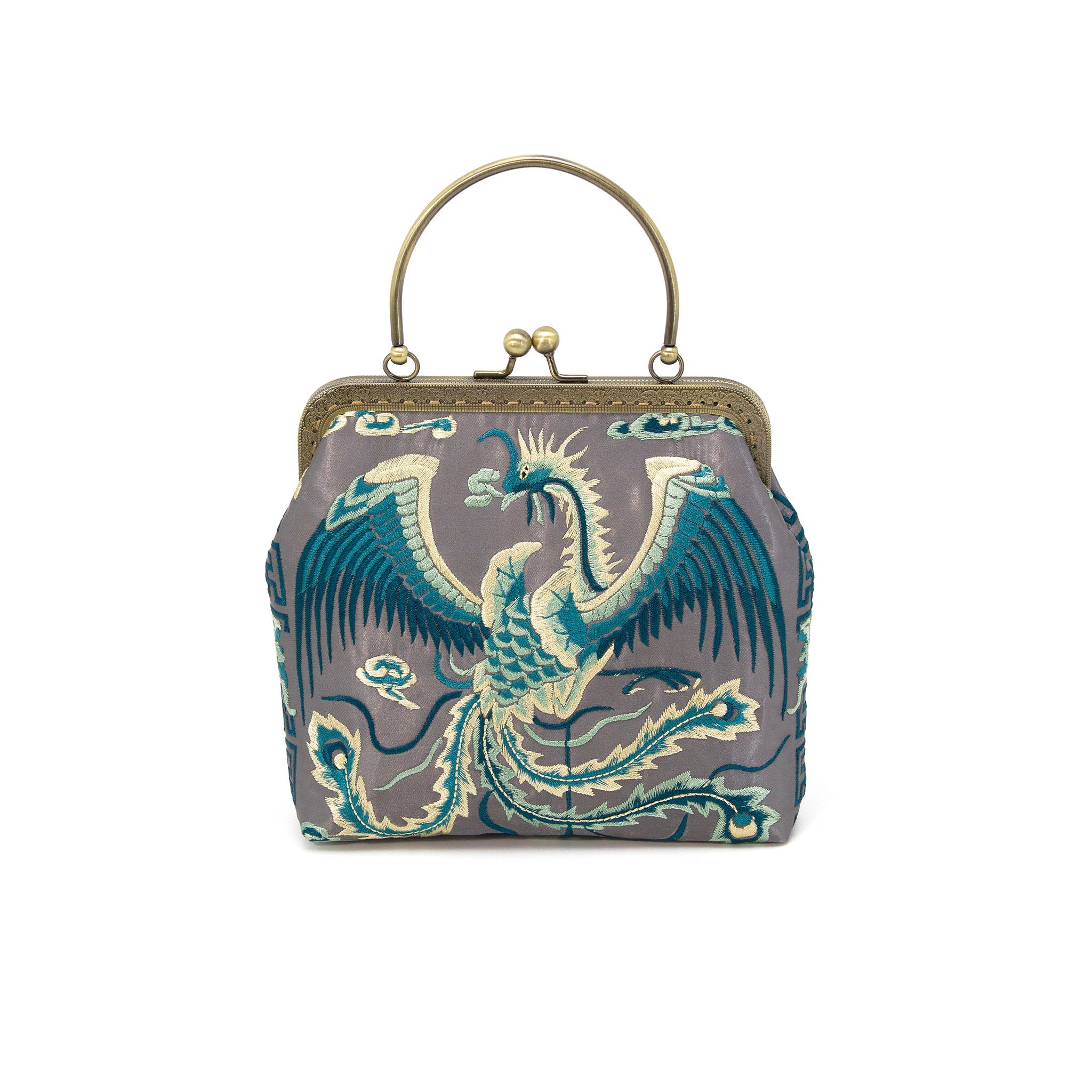 Embroidered Phoenix Evening Bag, Bridal Clutch,Prom Accessories-i7bags