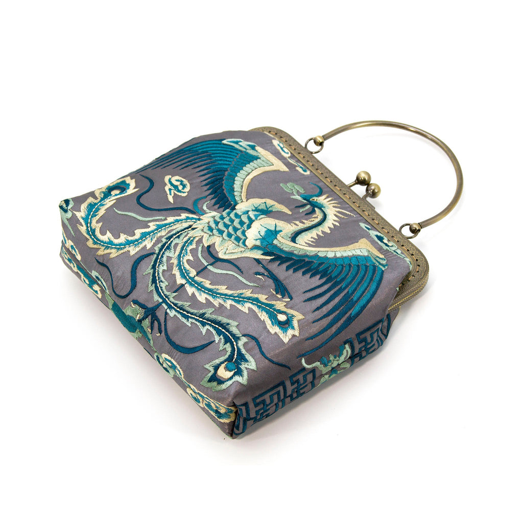 Embroidered Phoenix Evening Bag, Bridal Clutch,Prom Accessories-i7bags