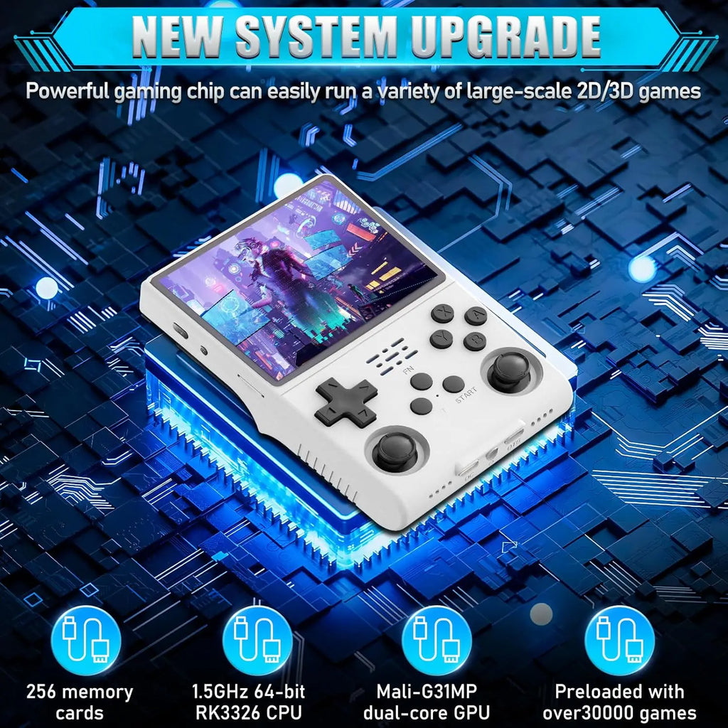 Handheld Game Console R40S Pro with 3.5-Inch IPS HD, 640x480 resolution, 256GB Options, 3500mAh Battery, 30, 000-game 256GB bundle