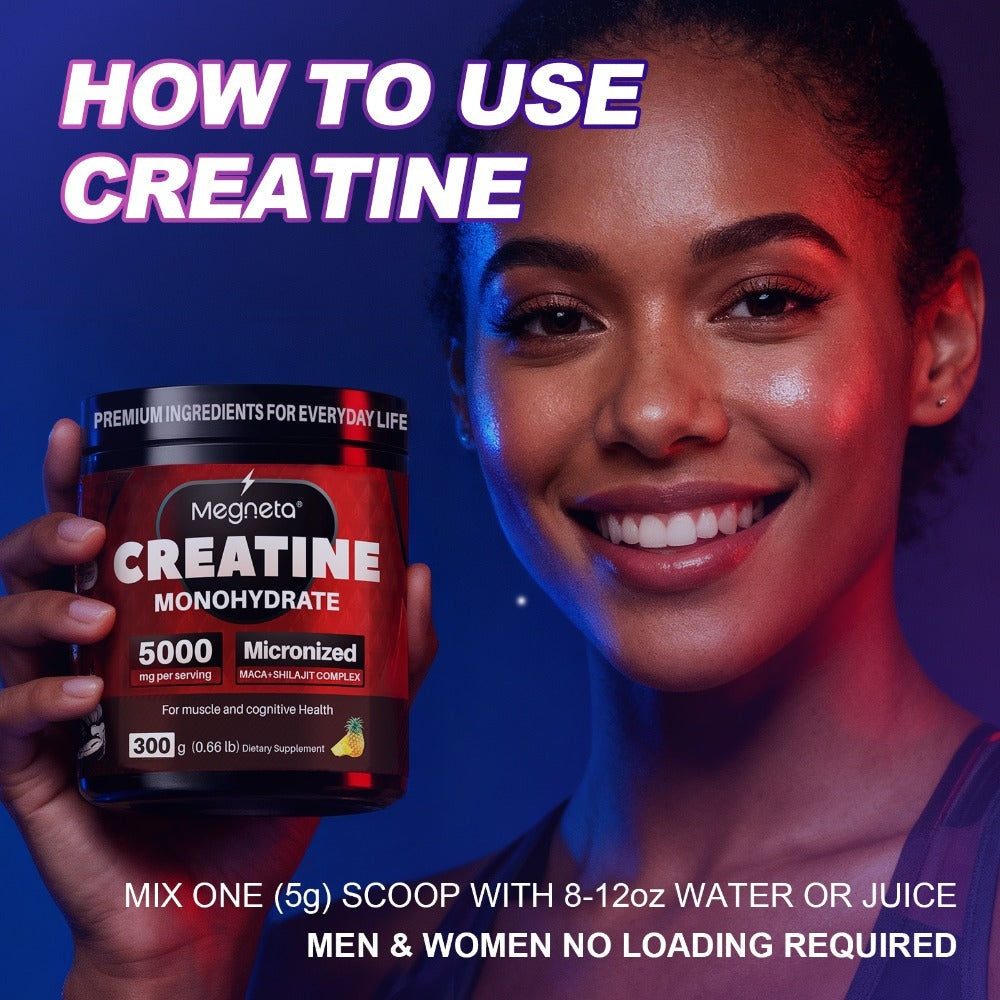 Creatine Monohydrate Powder 5000mg Per Serving - Pineapple Flavor, No Artificial Sweeteners - Strength