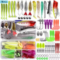 Fishing Lures Kit 78/106/188/361pcs Complete Freshwater Tackle Set with Spoon Lures Soft Plastic Worms Crankbaits Jig Hooks Tackle Box