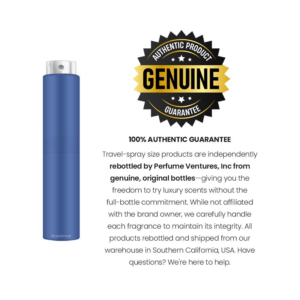 Perfume Travel Spray for Men in 5ml Blue Atomizer with Aquatic, Mineral and Musk Scent Profile