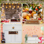 Interchangeable Seasonal Wood Welcome Sign 25-Piece Set – Wooden Frame Table Decor with Swappable Holiday Signs for Fall, Thanksgiving