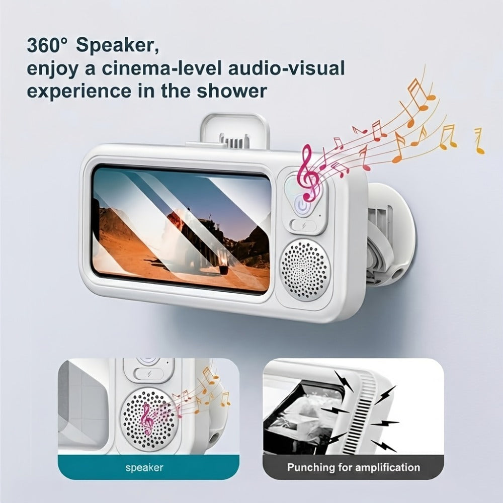 Shower Phone Holder Wall Mount with Bluetooth Speaker for an Everyday Personal Care Routine