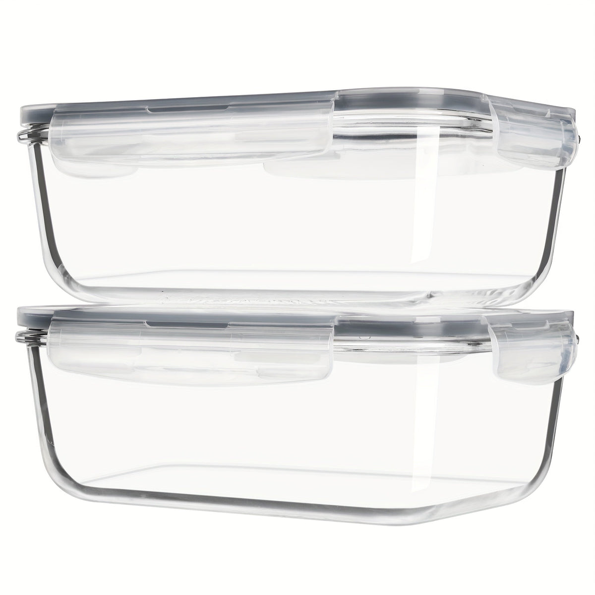 Large Glass Food Storage Containers with Lids 2 Pack, 63oz Borosilicate Glass Meal Prep Containers