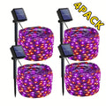 Four-Pack Solar Fairy String Lights with 400 LEDs Total, 160 Feet and Five Color Options for Patio Decor