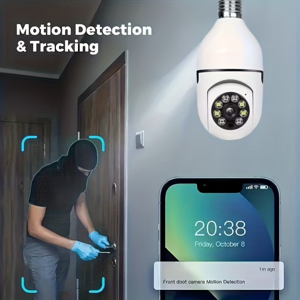 Security Camera 4MP Light-Bulb Two-Pack with Dual-Band WiFi, 360 Panoramic View and Infrared Night Vision