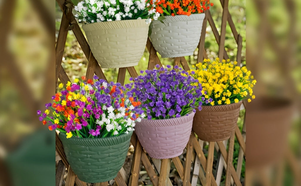 Artificial Flowers 40-Bundle Mixed-Color Floral and Greenery Set for Garden, Party and DIY Decor