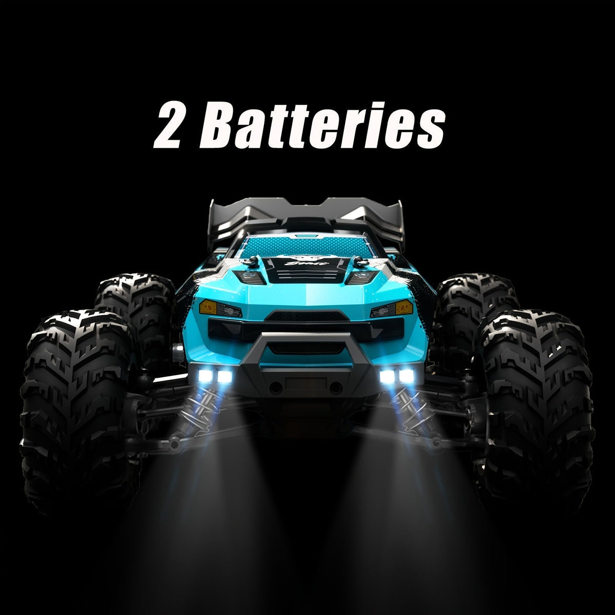 Remote Control Car, 1:16 4WD RC390 Off-Road Racer with 70 km/h Label, LED Lights and Two Batteries