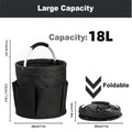 Foldable Cleaning Caddy Organizer 17L with Handle – Portable Collapsible Bucket Bag with 6 Pockets for Cleaning Supplies