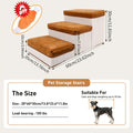 Dog Stairs for High Beds 3-Tier Foldable Pet Steps with Non-Slip Surface & Plush Chicken Leg Toy | Nylon Dog Ramp for Small & Extra Small