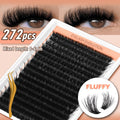 D-Curl Lash Extensions Tray with 272 Pre-Grouped 100D Thick Clusters in Mixed 8-16mm Lengths