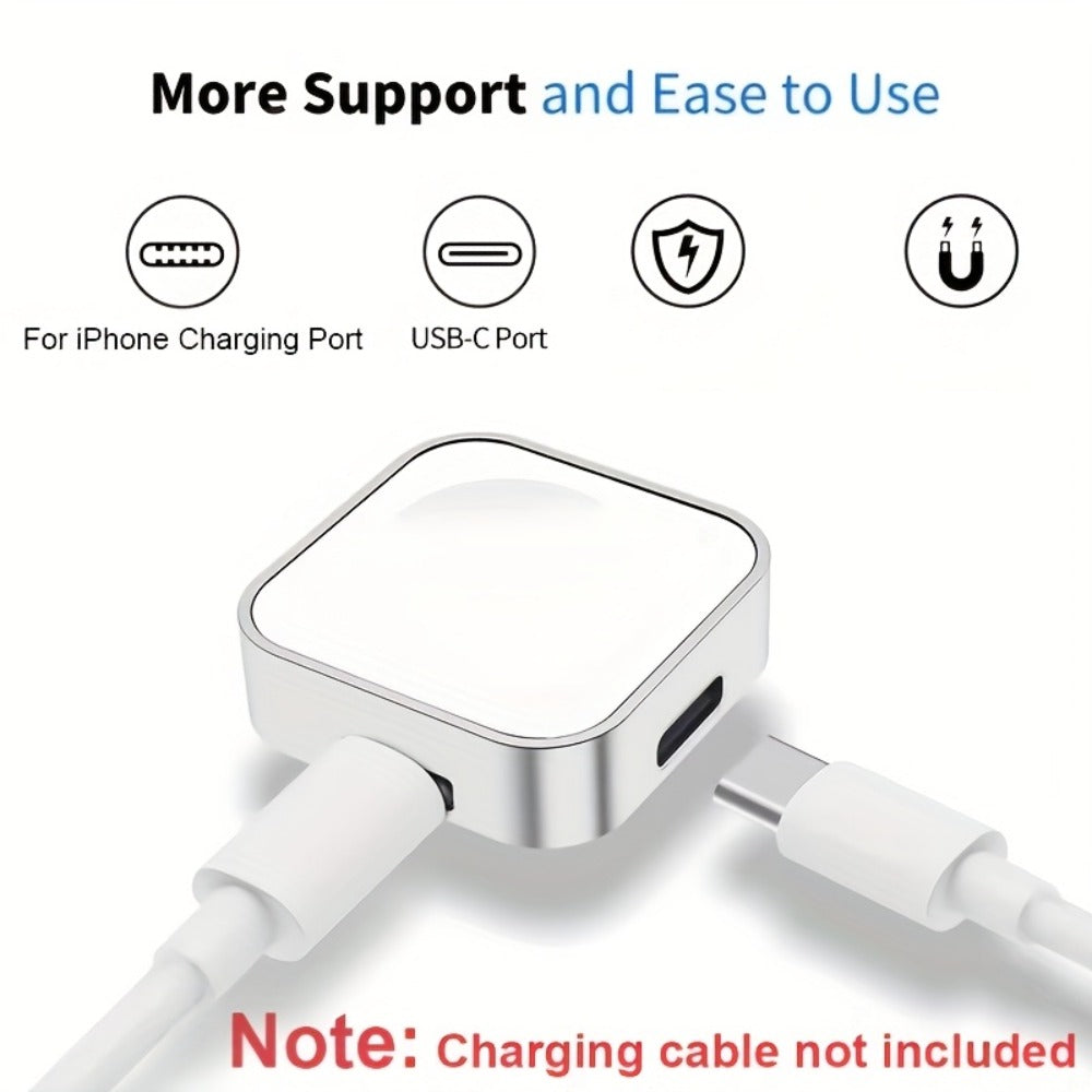 Portable Watch Charging Case with Carabiner, Square Magnetic Cradle and Six Color Checkout Options