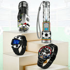 Flashlight & Watch Gift Set - Super Bright LED Handheld Flashlight with Multifunctional Watch, Adjustable Focus