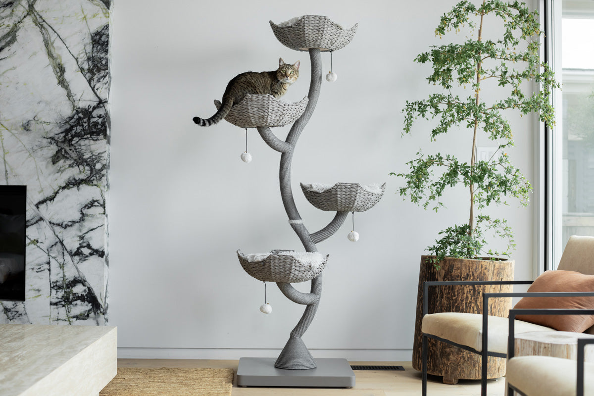 Four-Basket Cat Tree, Bullet Gray