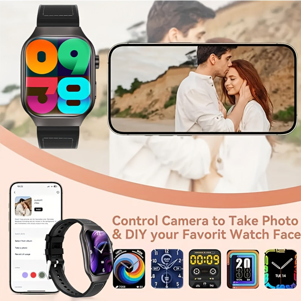 Smartwatch 2.01 Inch Curved Screen with Bluetooth 5.3, HD Calling, Games and Voice Assistant