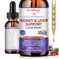 Milk Thistle Liver & Kidney Support Liquid Supplement 27-in-1 Vegan Herbal Formula, Alcohol-Free Fast-Absorbing Detox