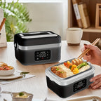 Heated Lunch Box, 8000mAh Battery-Powered 60W 1L Food Warmer with Timer and Power Bank Function