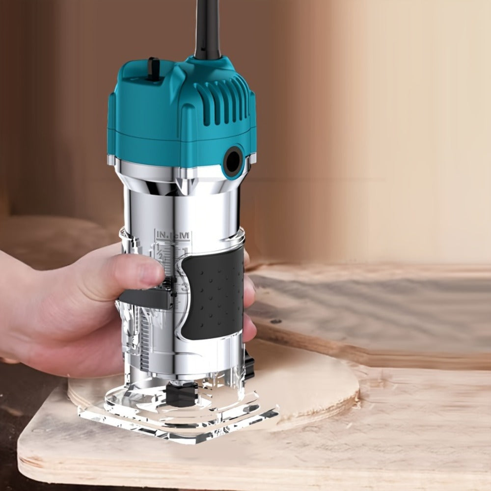 Wood Router 800W Trim Router for Woodworking - 35000RPM Electric Router with Edge Guide, Roller Guide