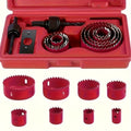 Hole Saw Set 8 Piece Kit 3/4 to 2-1/2 Inch 19mm-64mm Saw Blades with Mandrel and Allen Wrench for Drilling Softwood PVC Plastic Boards