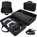 Structured Carrying Case Compatible with PS5 Slim Disc or Digital Consoles, Black or Gray with Shoulder Strap