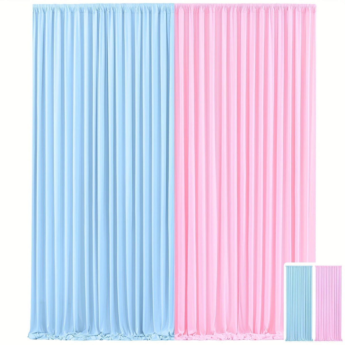 Two-Piece Photography Backdrop Curtain Set with 150 cm Width and 215 cm or 300 cm Height Options