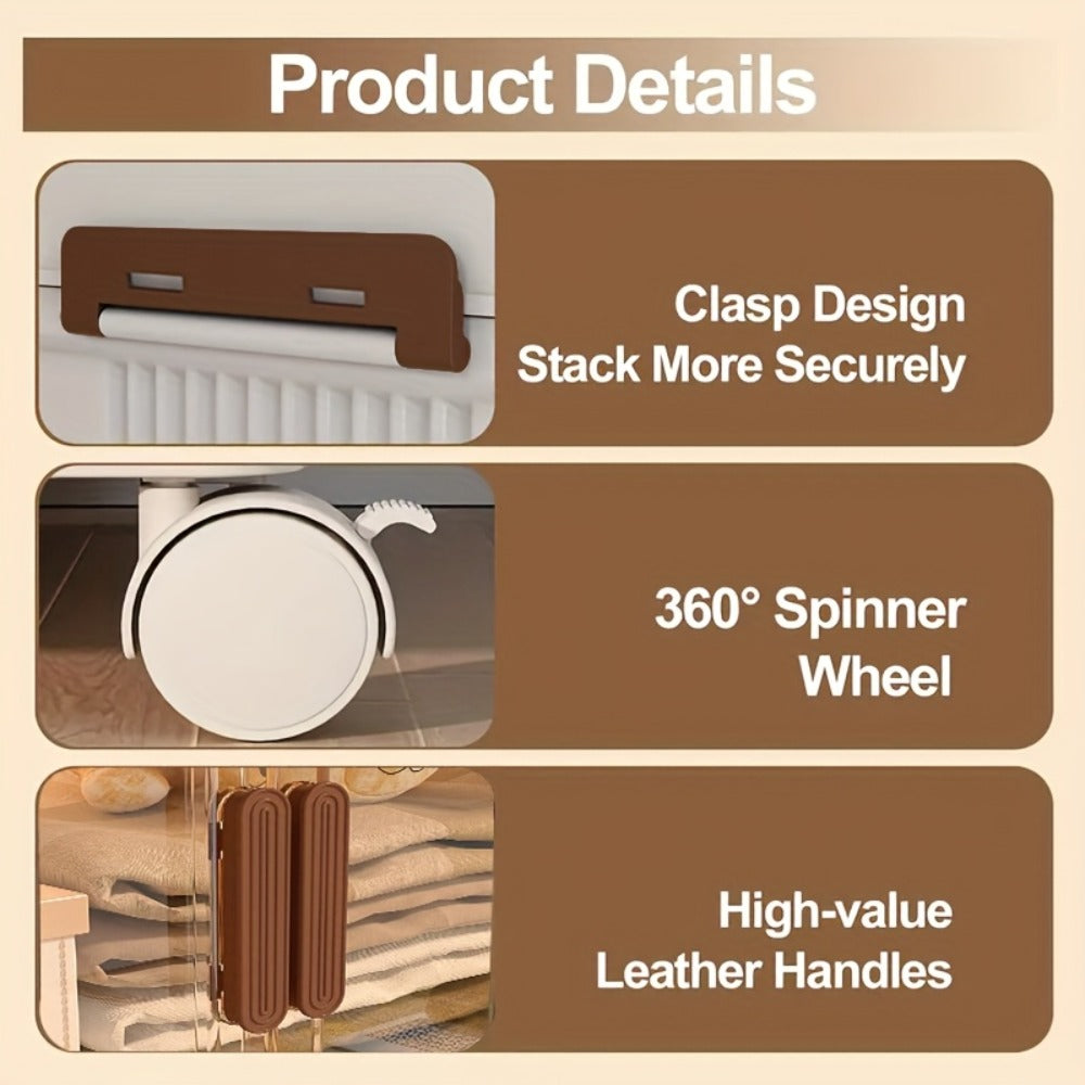 Foldable Storage Cabinet with Door, Multi-Layer Stackable Storage Box for Shoes, Clothes & Books