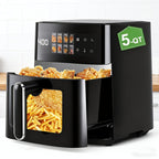 Air Fryer 5 Quart 8-in-1 Electric Hot Air Oven 1350W with LED Touchscreen & 360° Hot Air Circulation