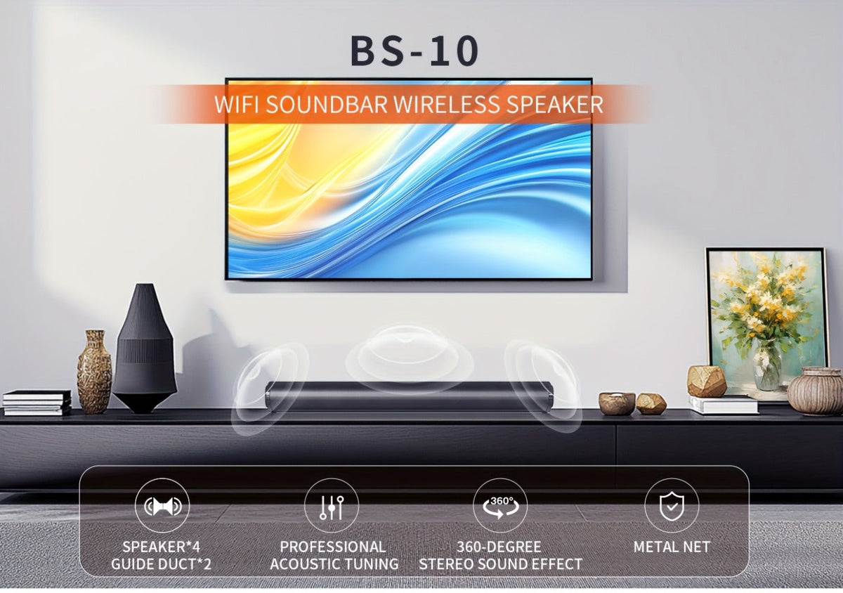 4D Echo Pearl Hi-Fi Soundbar with Subwoofer, Surround Sound Speaker System for TV, Computer & Laptop