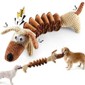 Dog Toy Stretchable Plush Tug with Built-In Squeaker, Crinkle Paper and 15.7 to 19.7-Inch Length
